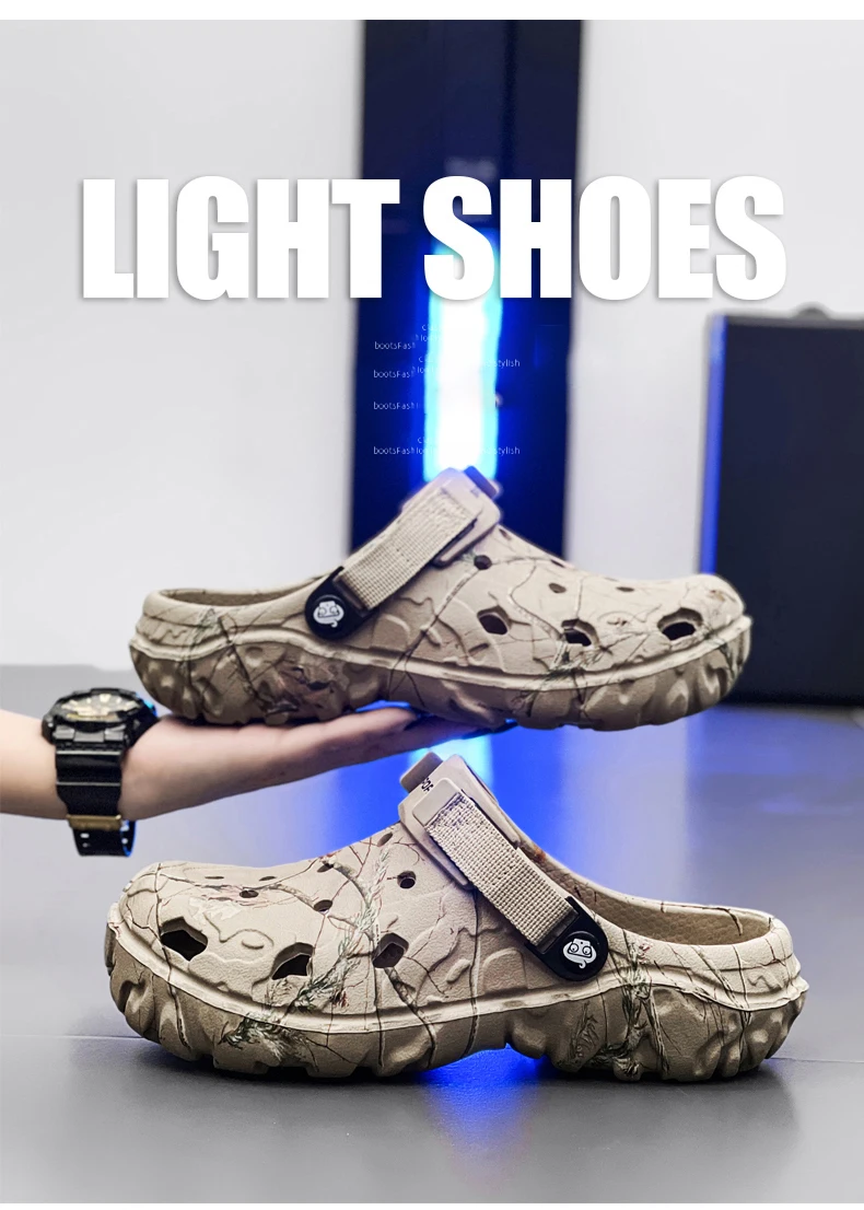 Men Slippers High Quality Classic Outdoor Anti-Slip Garden Shoes Lightweight Fashion Casual Sandals for Men Platform