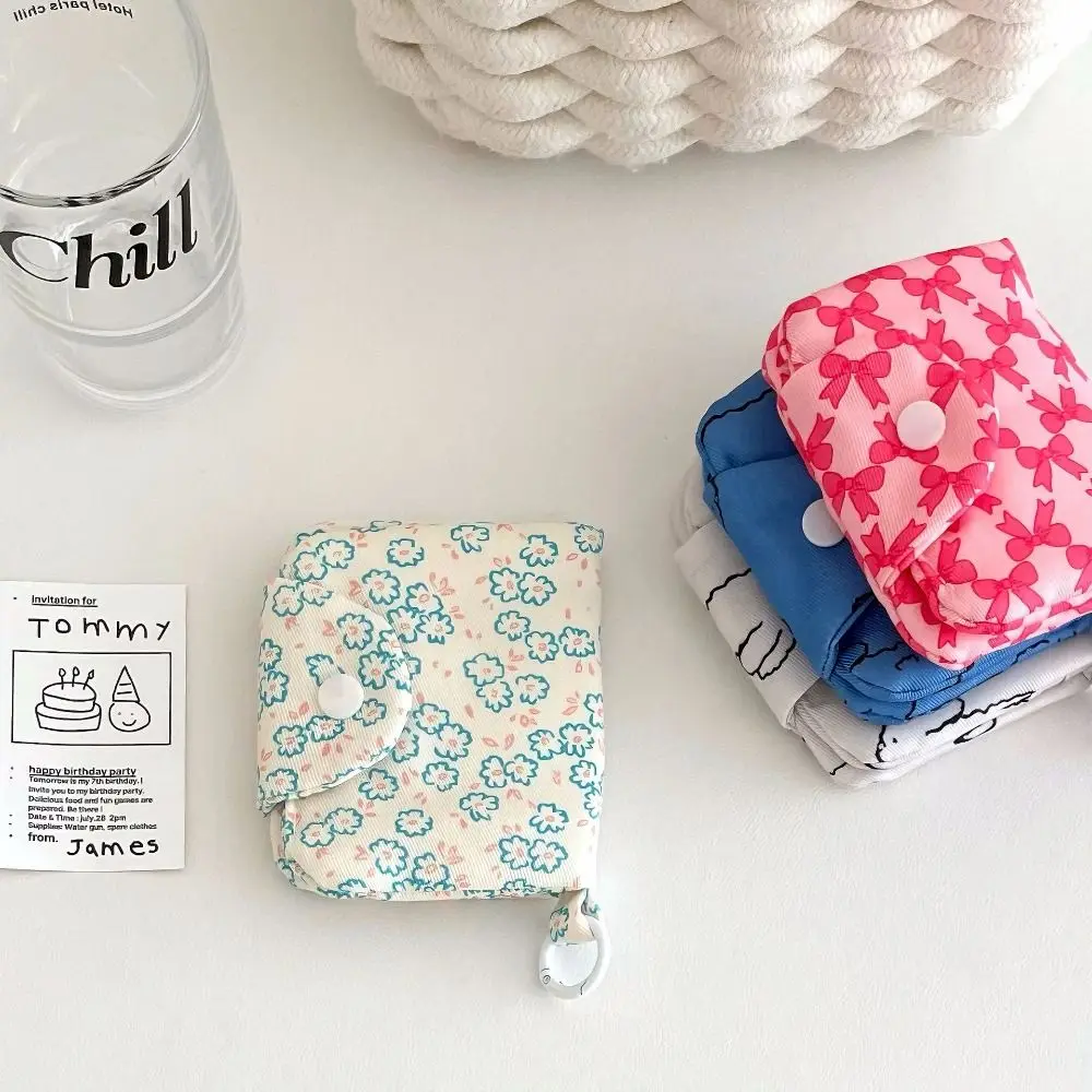 Cute Student Coin Purse Card Simplicity Floral Korean Fashion Wallet Card Holder for Girls Portable Cute Small Storage Bag