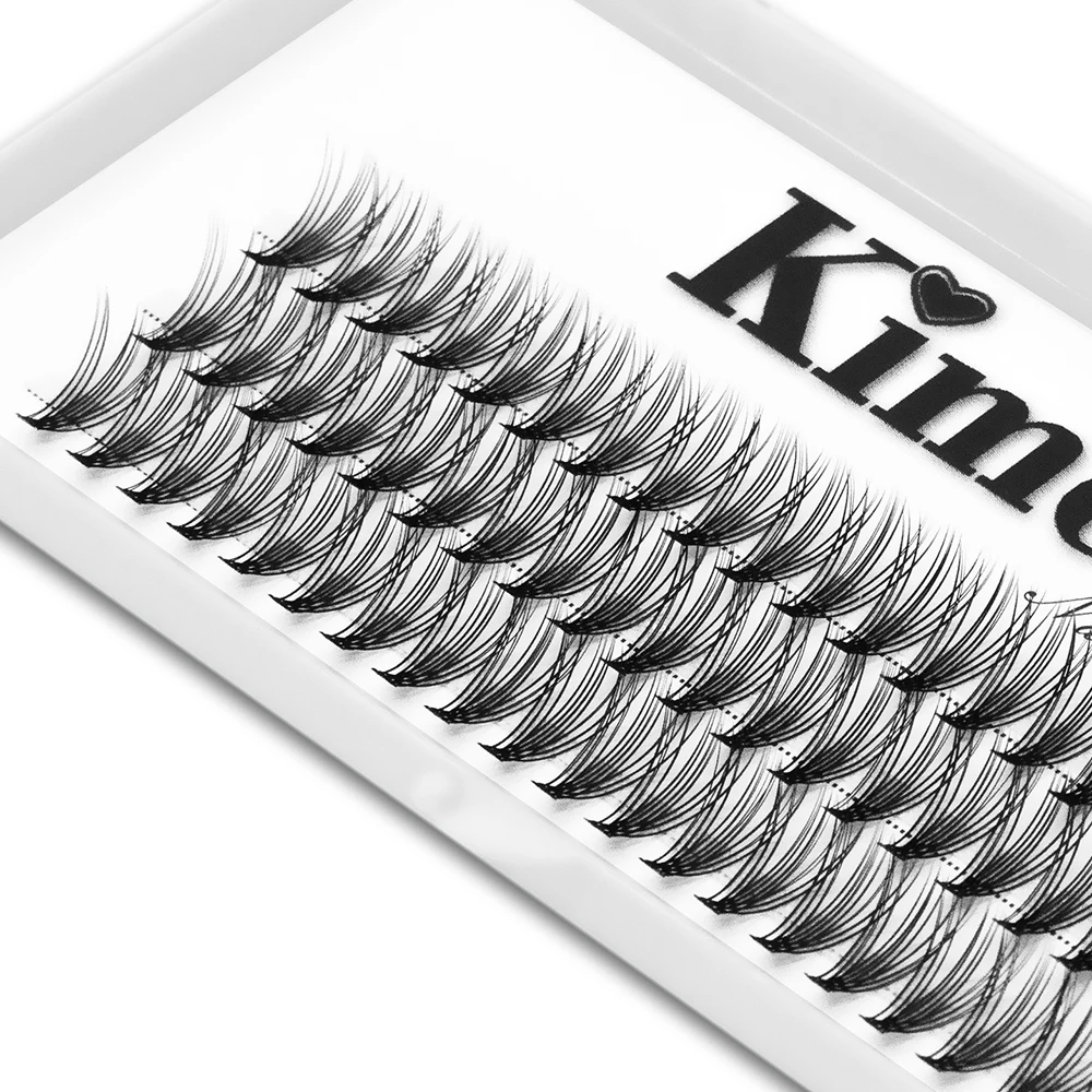 Kimcci 60knots/Case Natural False Eyelash Extension Makeup 20P Mink Individual Faux Eye Lashes Professional Fake Grafting Cilias