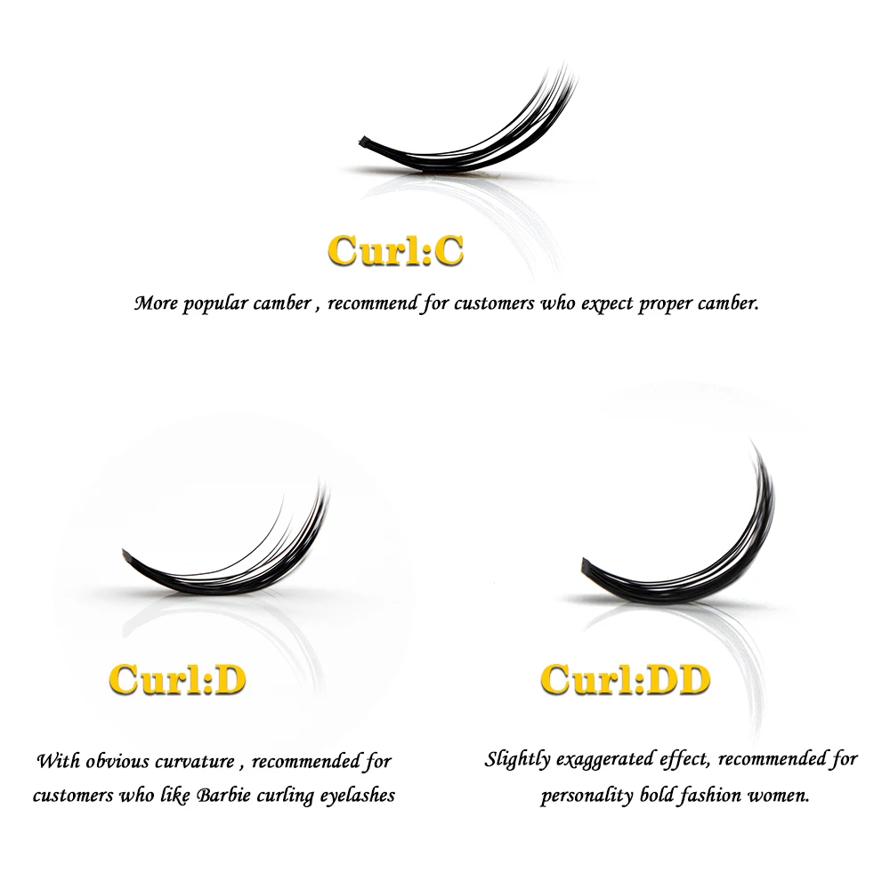 Kimcci 60knots/Case Natural False Eyelash Extension Makeup 20P Mink Individual Faux Eye Lashes Professional Fake Grafting Cilias