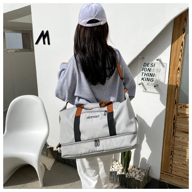 Large Capacity Travel Gym Bag Short-distance Luggage Portable Fitness Bags Shoulder Crossbody Handbags Men's Sports Waterproof B