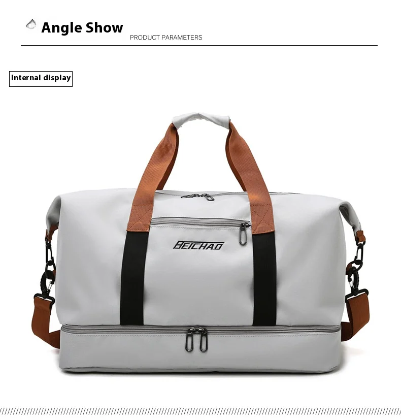 Large Capacity Travel Gym Bag Short-distance Luggage Portable Fitness Bags Shoulder Crossbody Handbags Men's Sports Waterproof B