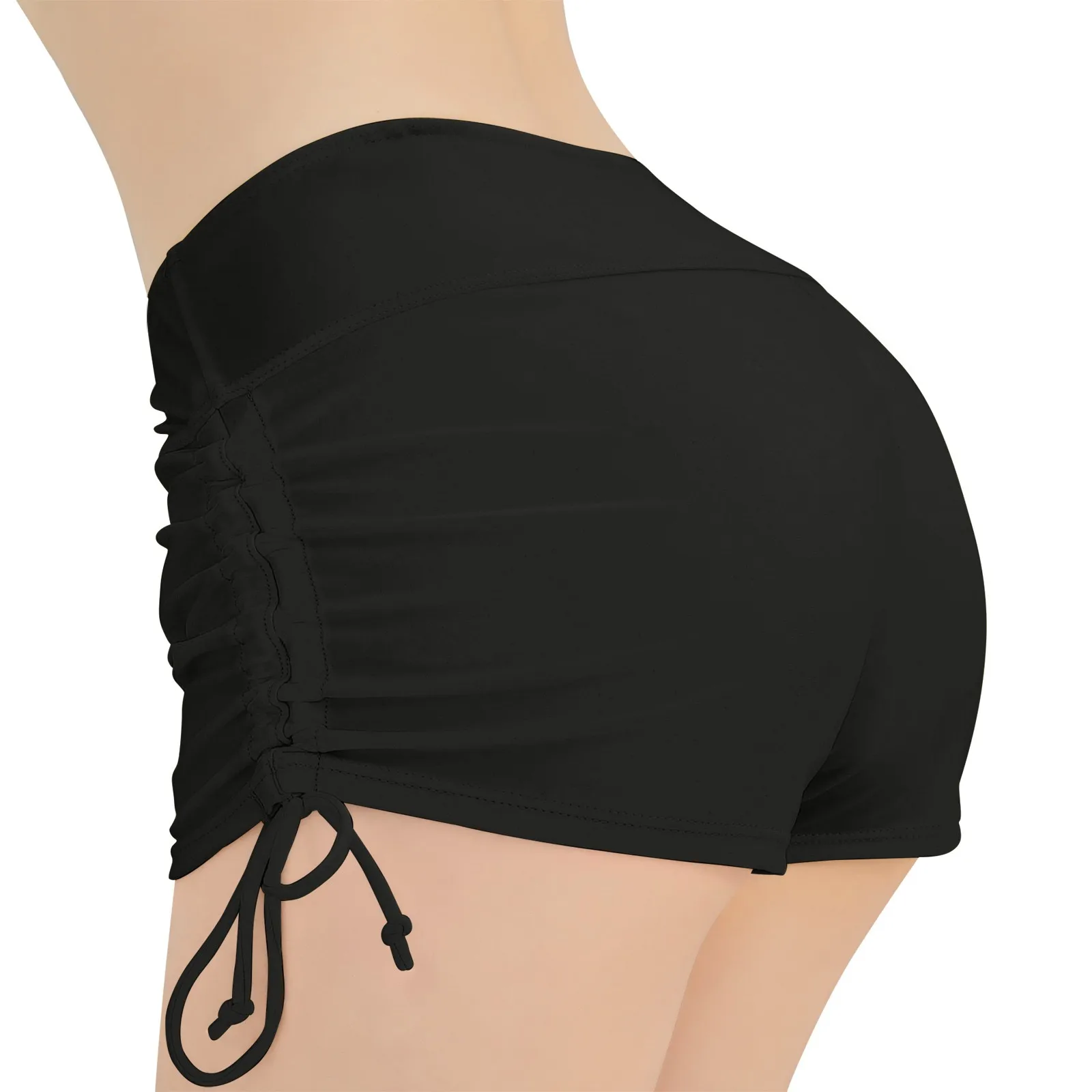 Women Swimsuit Panties Swimwear Beach Shorts High Waist Sides Adjustable Drawstring Stretch Sports Bathing Suit Tankini Bottoms