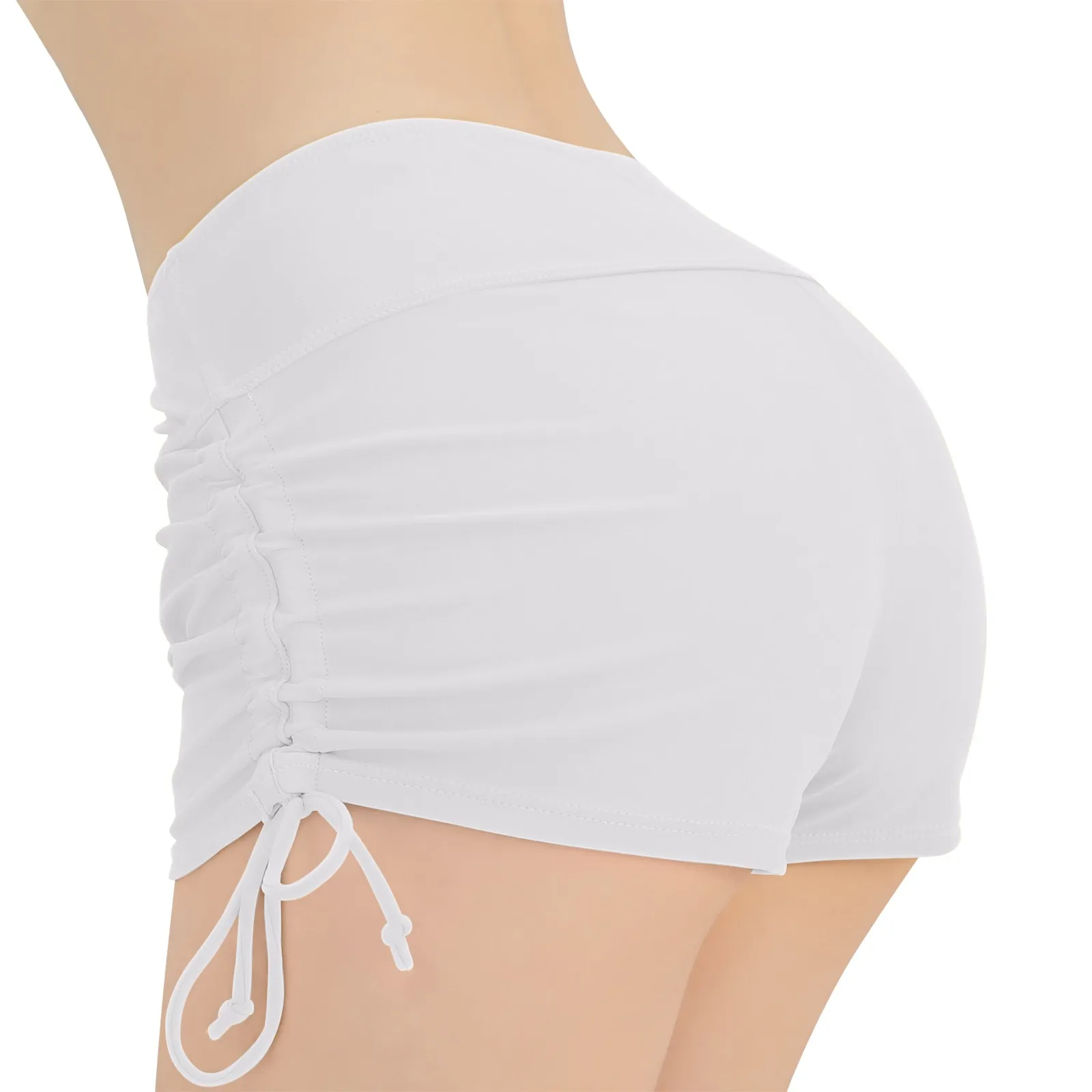 Women Swimsuit Panties Swimwear Beach Shorts High Waist Sides Adjustable Drawstring Stretch Sports Bathing Suit Tankini Bottoms