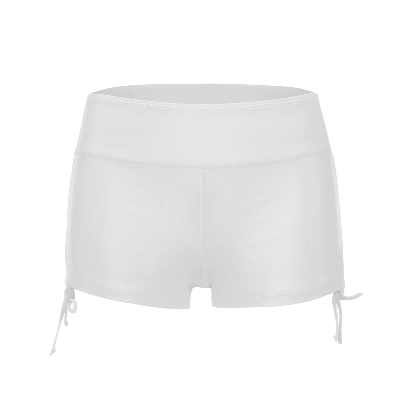 Women Swimsuit Panties Swimwear Beach Shorts High Waist Sides Adjustable Drawstring Stretch Sports Bathing Suit Tankini Bottoms