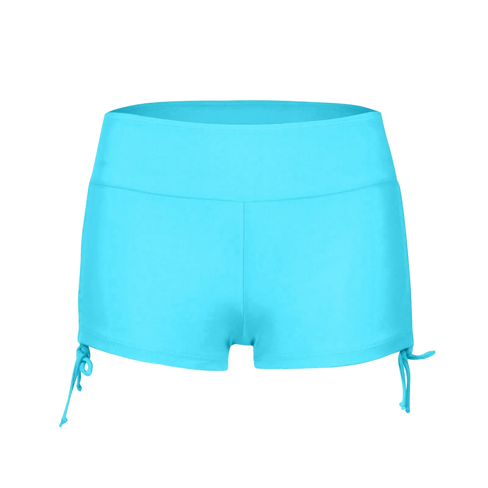 Women Swimsuit Panties Swimwear Beach Shorts High Waist Sides Adjustable Drawstring Stretch Sports Bathing Suit Tankini Bottoms