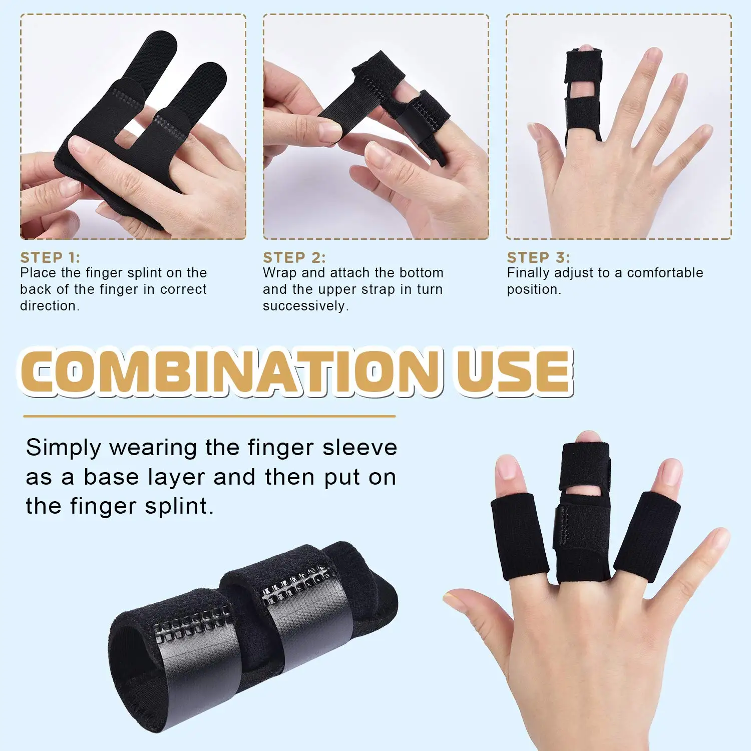 Trigger Finger Splint Fixing Brace Adjustable Straighten Sprain Support Finger Support Care Protect