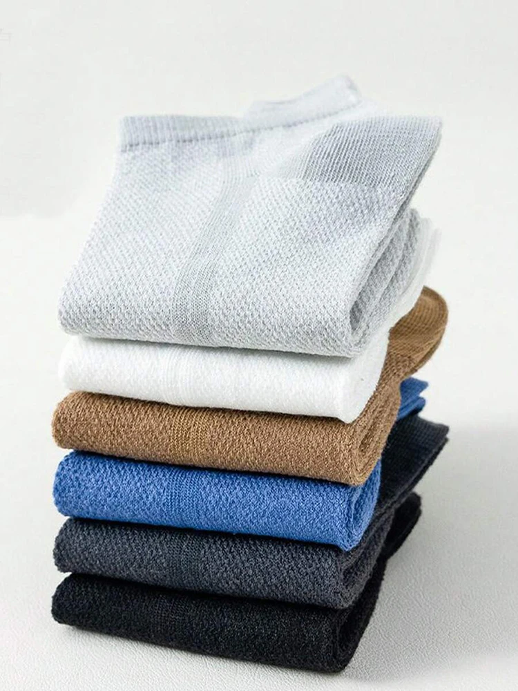 6/12 Pairs Mesh Men Summer Socks Fashionable Breathable With Ear Flaps Anti Foaming Design They Soft Comfortable Casual Socks