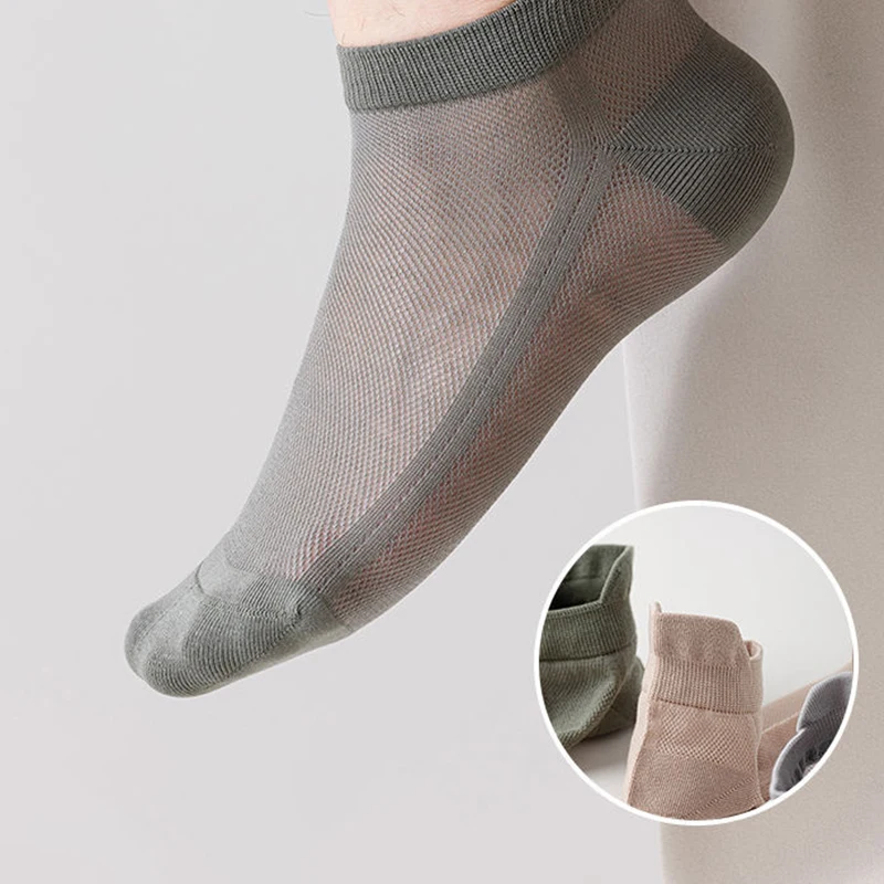 6/12 Pairs Mesh Men Summer Socks Fashionable Breathable With Ear Flaps Anti Foaming Design They Soft Comfortable Casual Socks