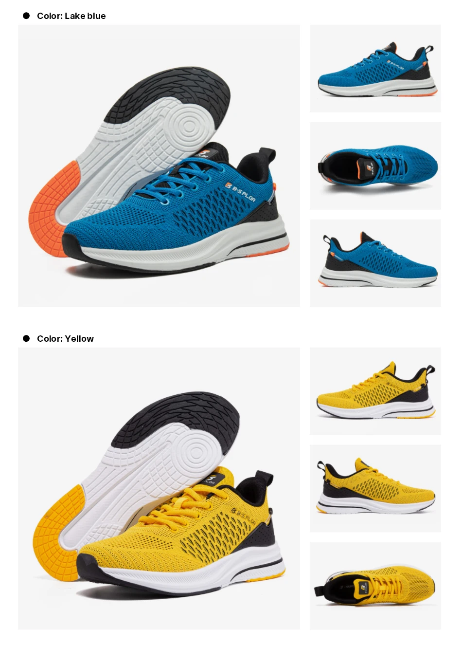Baasploa New Running Shoes Men's Casual Lightweight Designer Mesh Sneakers Male Outdoor Breathable Lace-Up Sports Walking Shoes