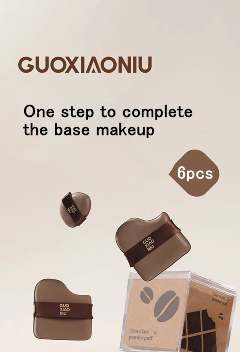 Guoxiaoniu 6PCS Makeup Blender Puff Air Cushion Foundation Sponge Loose Powder Puffs Cosmetic Applicator Tool Wholesale