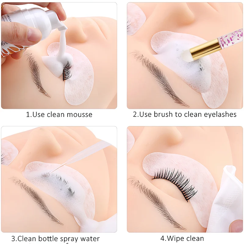 2PCS Eyelash Cleaning Brush Lash Shampoo Brushes Nose Pore Blackhead Remover Deep Brush For Eyelash Extensions Makeup Tools