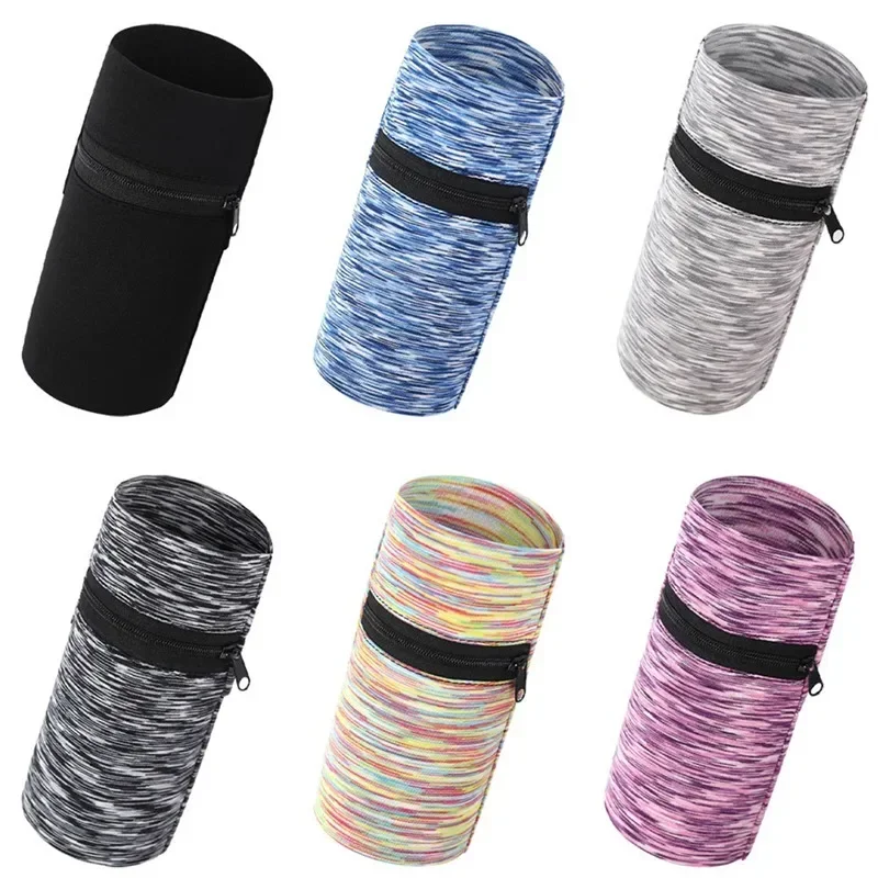 Mini Unisex Cotton Wrist Wallet Pouch with Zipper for Fitness Sports Running Gym Cycling - Secure Coin Purse Band