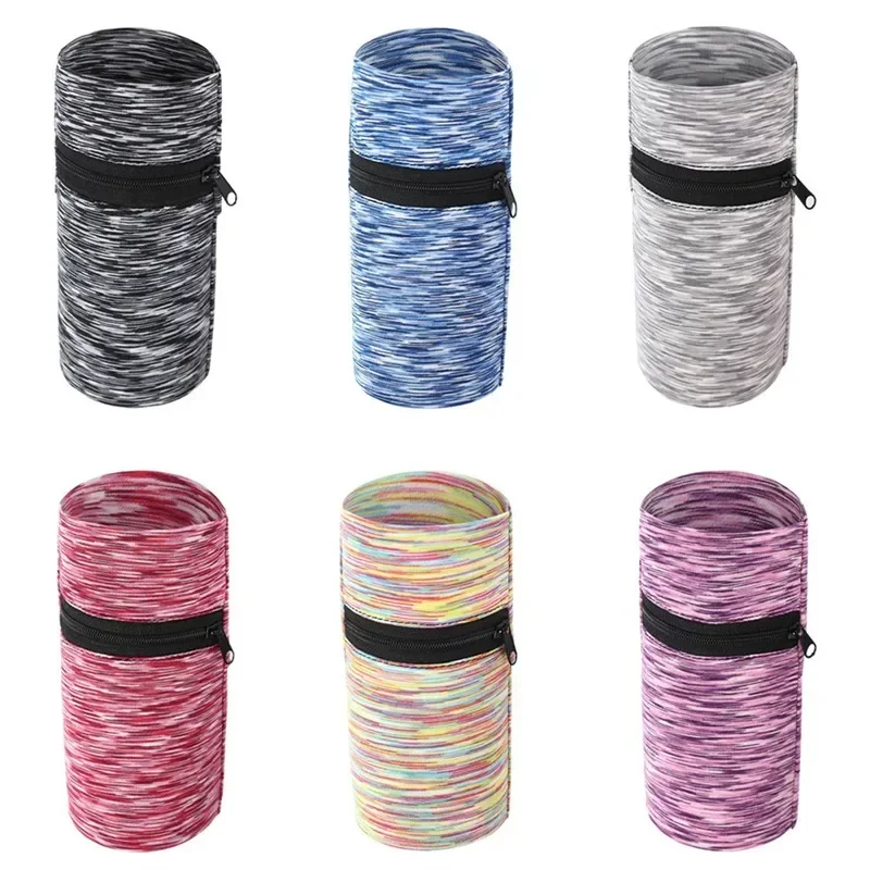 Mini Unisex Cotton Wrist Wallet Pouch with Zipper for Fitness Sports Running Gym Cycling - Secure Coin Purse Band
