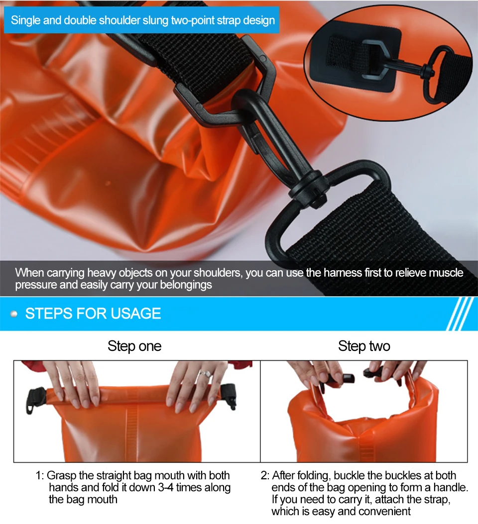 Waterproof Swimming Bag Dry Sack 5L/10L/15L/20L Waterproof Floating Dry Gear Bags For Boating Fishing Rafting Swimming