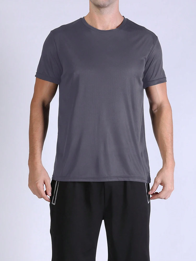 5PCS Men's Solid Color Ultralight Quick Dry Sport T-Shirt, Breathable Lightweight Top For Fitness Training Workout Running Gym