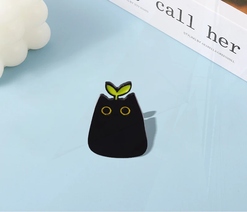 Enamel Pin Fashion Creative Animal Badge Pins Jewelry Children's Gift punk Style Small Cartoon Cute Black Cat Shape Metal