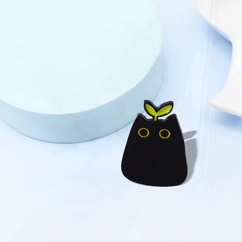 Enamel Pin Fashion Creative Animal Badge Pins Jewelry Children's Gift punk Style Small Cartoon Cute Black Cat Shape Metal