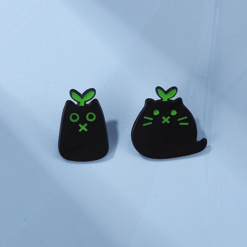 Enamel Pin Fashion Creative Animal Badge Pins Jewelry Children's Gift punk Style Small Cartoon Cute Black Cat Shape Metal