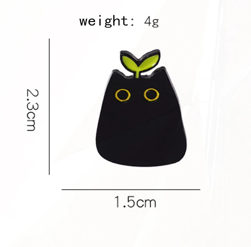Enamel Pin Fashion Creative Animal Badge Pins Jewelry Children's Gift punk Style Small Cartoon Cute Black Cat Shape Metal