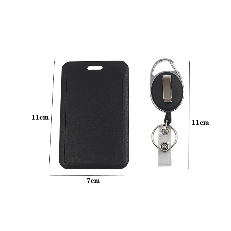 3 pieces/1 piece - High end retractable black work card holder, student meal card holder