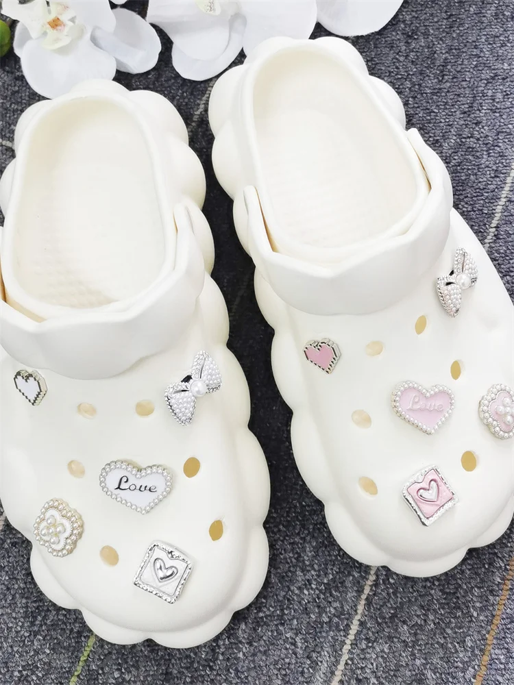 5PCS ABS Shoe Charms Buckles DIY Rhinestone Bowtie Clog Parts Decoration Garden Shoes Accessories For Women Birthday Party Gifts