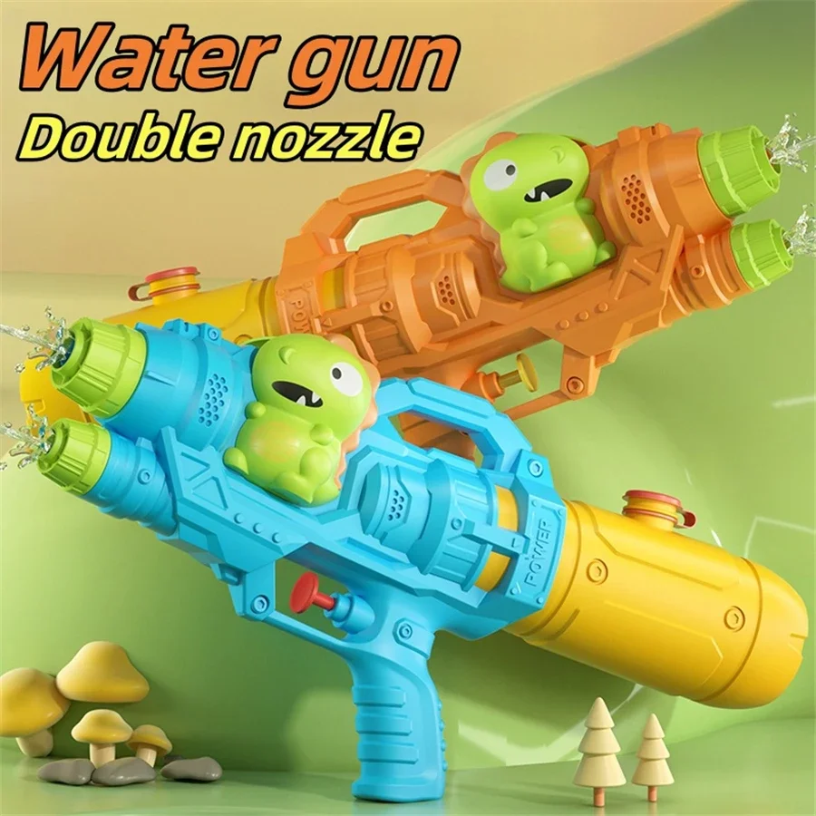 Unicorn Water Spray Toy Double Nozzle Water Gun Dinosaur Press Type Watergun Cartoon Animal Water Gun Summer Pool Toy for Kids