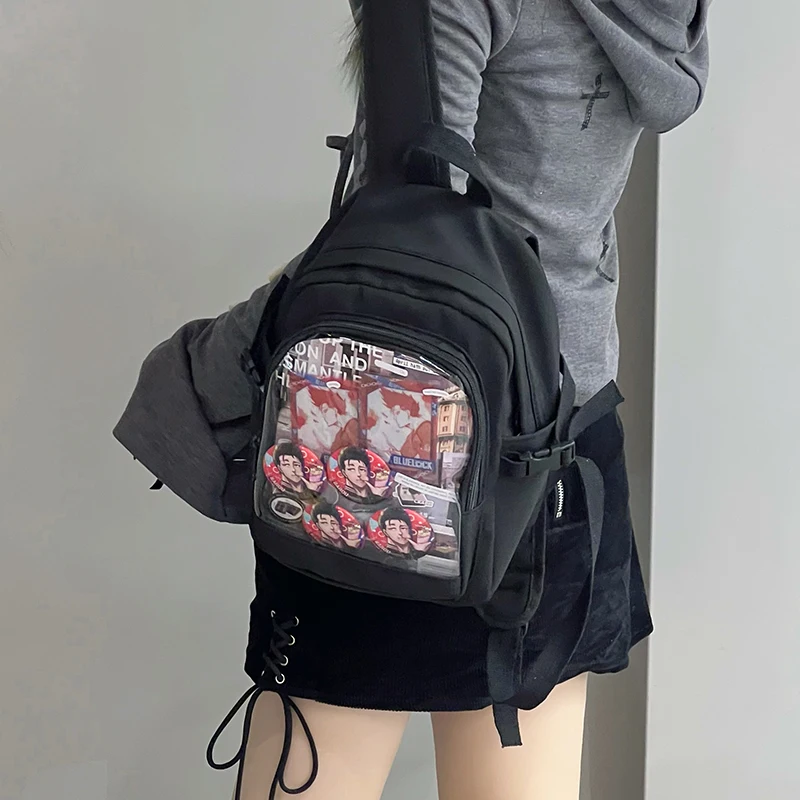 Y2K Cute Mini Backpack Women Kawaii Ita Bag Sweet Girl Transparent Rucksack DIY Personality Display Knapsack Lolita Shoulder Bag