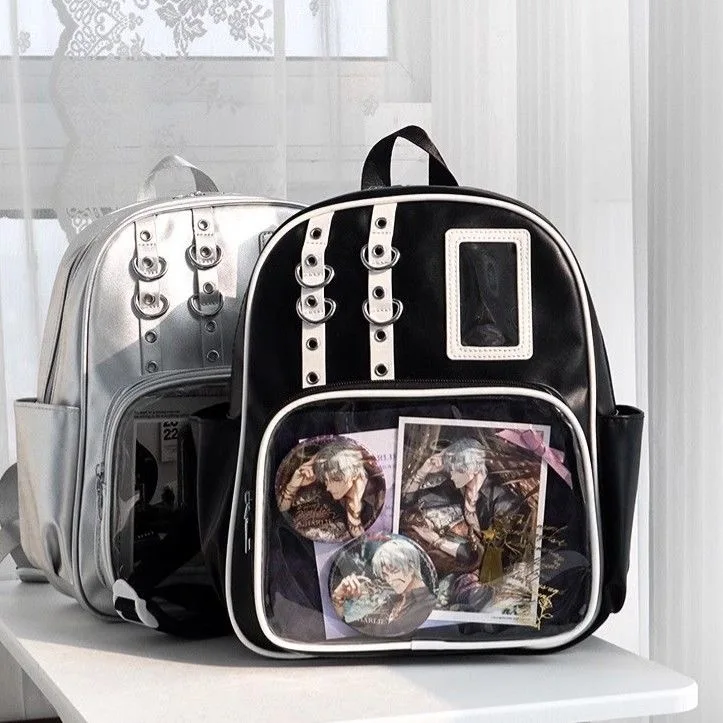 Y2K Cute Mini Backpack Women Kawaii Ita Bag Sweet Girl Transparent Rucksack DIY Personality Display Knapsack Lolita Shoulder Bag