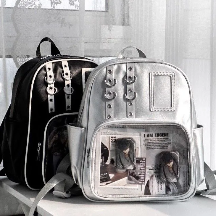 Y2K Cute Mini Backpack Women Kawaii Ita Bag Sweet Girl Transparent Rucksack DIY Personality Display Knapsack Lolita Shoulder Bag