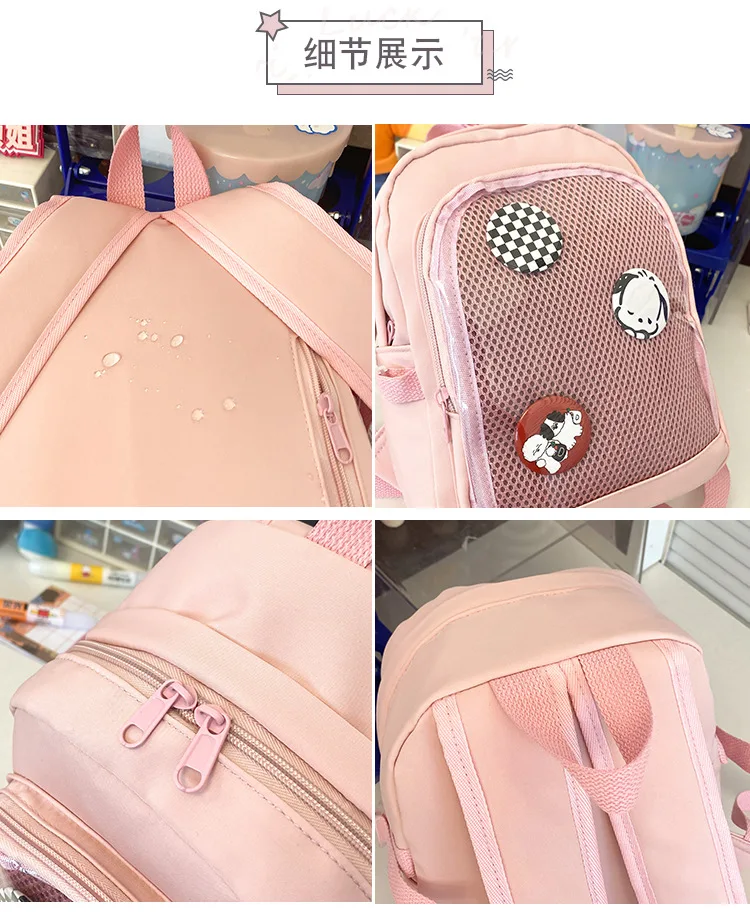 Y2K Cute Mini Backpack Women Kawaii Ita Bag Sweet Girl Transparent Rucksack DIY Personality Display Knapsack Lolita Shoulder Bag