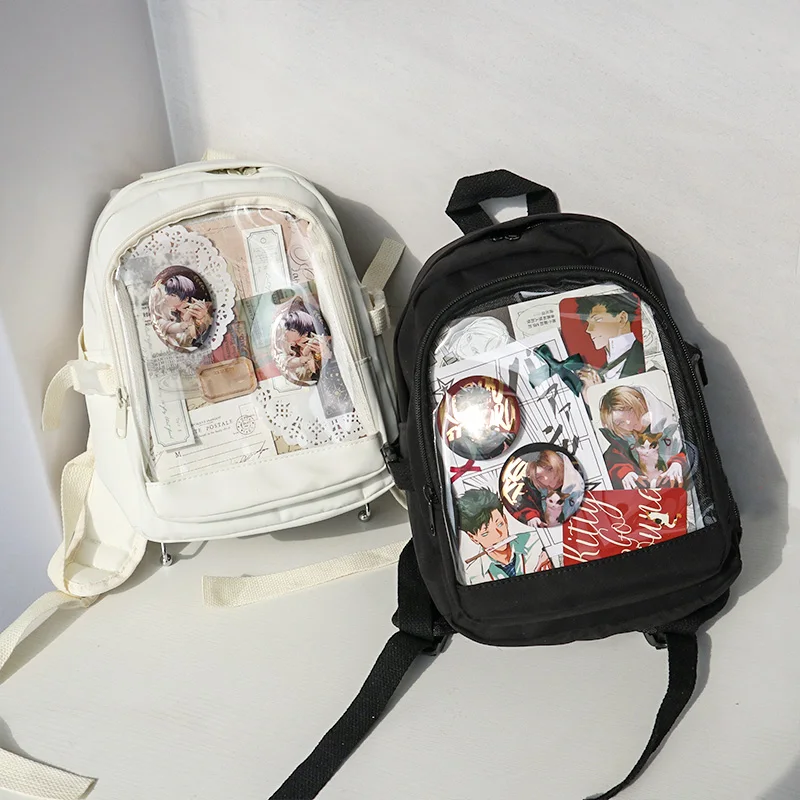 Y2K Cute Mini Backpack Women Kawaii Ita Bag Sweet Girl Transparent Rucksack DIY Personality Display Knapsack Lolita Shoulder Bag