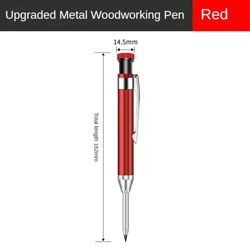 2.8mm Solid Carpenter Deep Hole Maker Construction Pencils with Built in Sharpener for Woodworking Drafting Architect Tool