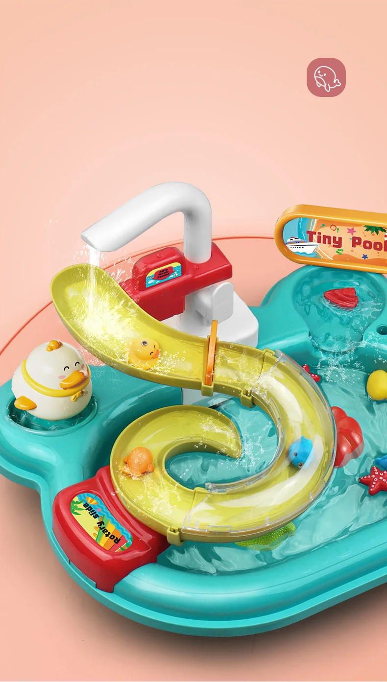 Children Electric Toy Sink Disheswash Water Simulation Food Fruit Kitchen Pretend Play Magnet Fishing Kids Education Toy Girl