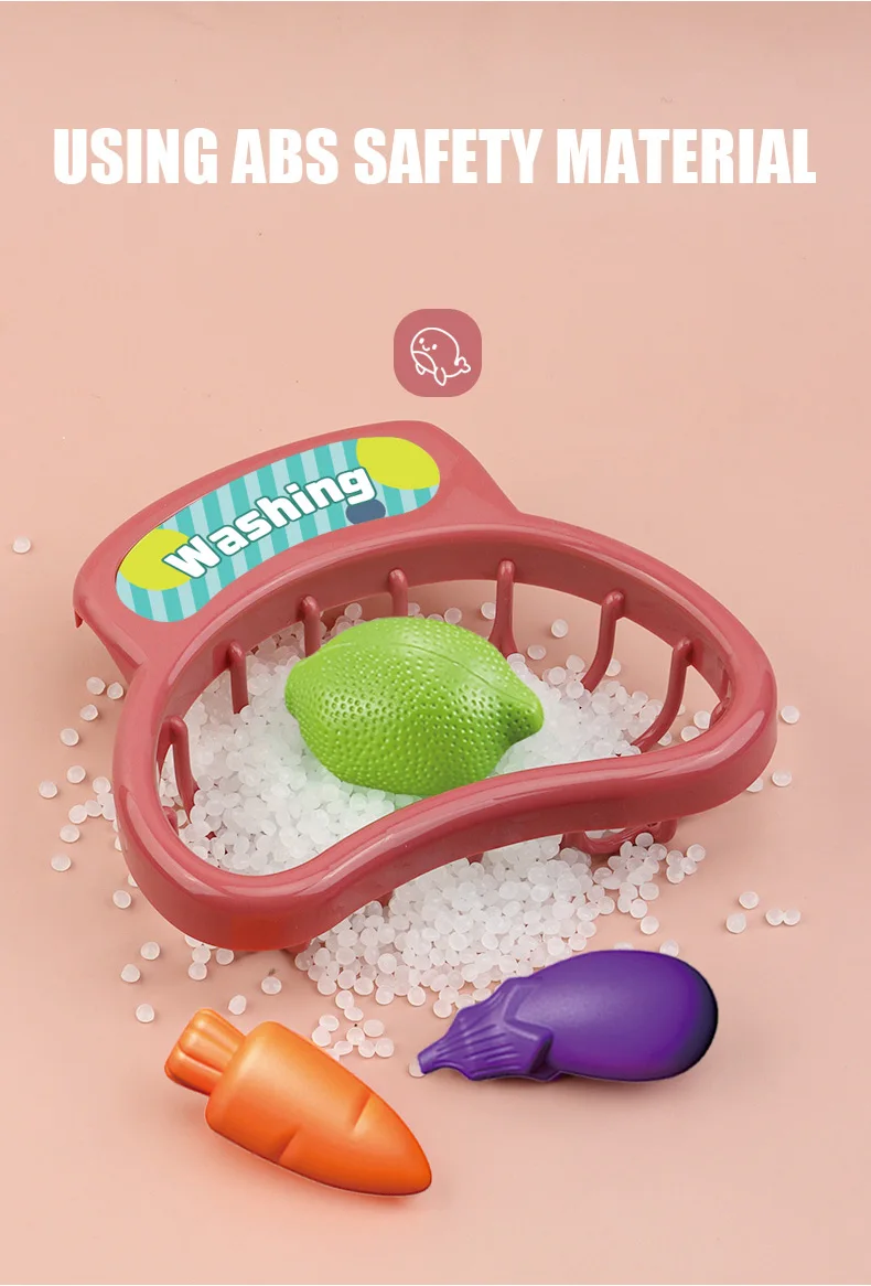 Children Electric Toy Sink Disheswash Water Simulation Food Fruit Kitchen Pretend Play Magnet Fishing Kids Education Toy Girl