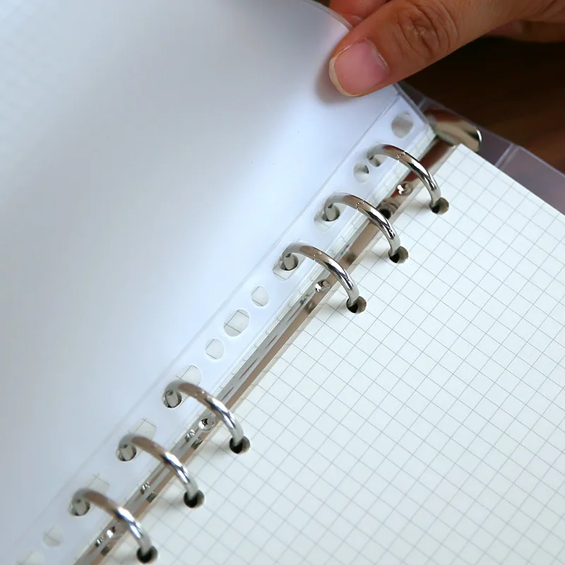 A 5A6 A7 B5 A4 Binder Zipper Folders For 6-Ring Notebook Binder Transparent Loose Leaf Document Filing Bags