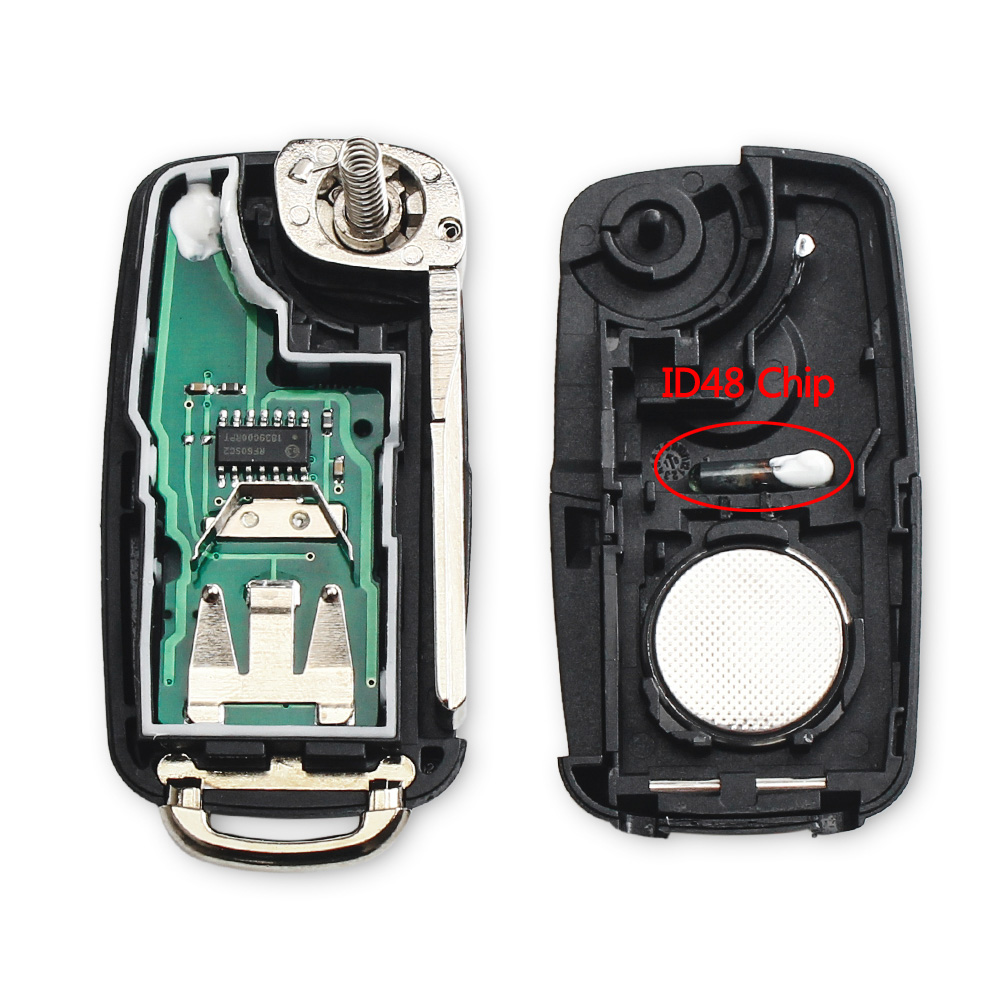 KEYYOU 5K0837202AD Remote Key for VW for Volkswagen Beetle/Caddy/Eos/Golf/Jetta/Polo/Scirocco/Tiguan/Touran/UP 433Mhz ID48Chip