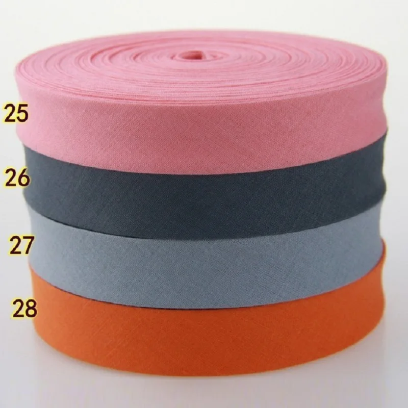 100% Cotton Bias tape, 20mm width 3/4" Ironed Single Fold Binding Bias Tape For Garment Craft DIY Handmaking 5m/lot