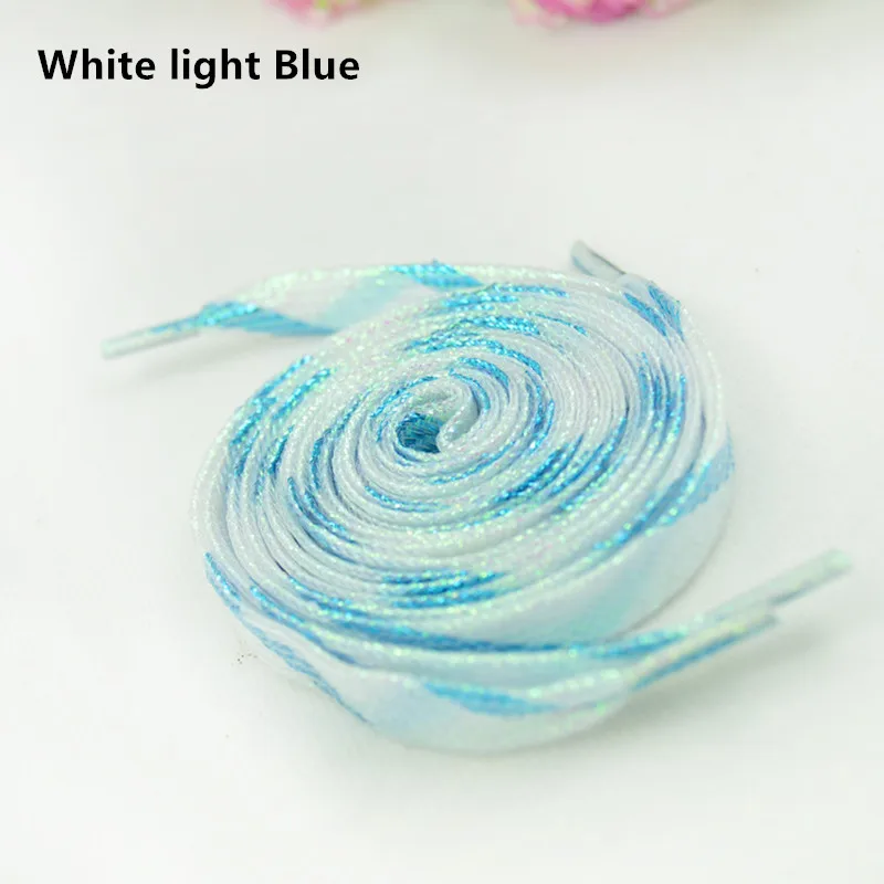 1 cm Width Colorful Lurex Shoelaces Trendy Bright Colorful Fall Winter Shoelaces Sneaker White Casual Sports Leather Shoes Laces