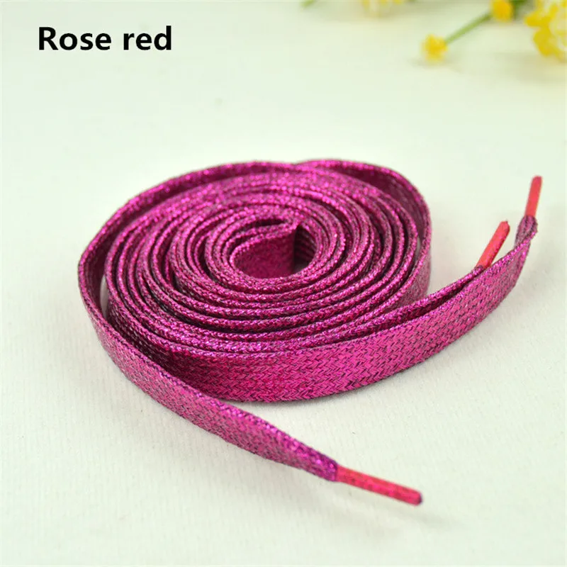 1 cm Width Colorful Lurex Shoelaces Trendy Bright Colorful Fall Winter Shoelaces Sneaker White Casual Sports Leather Shoes Laces