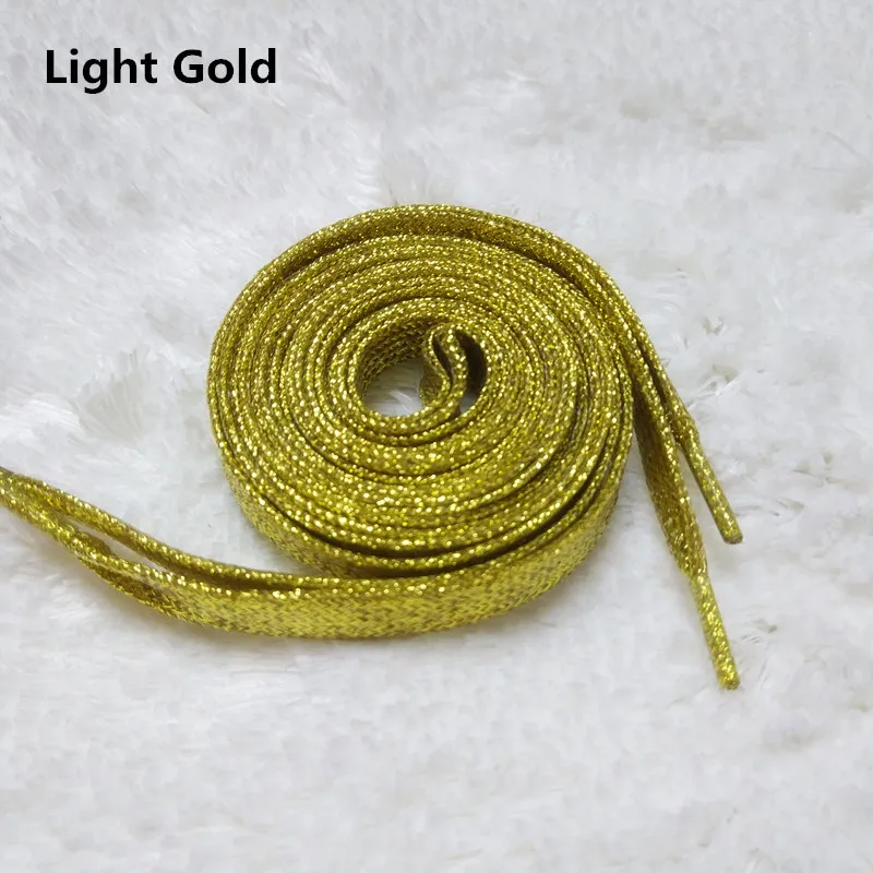 1 cm Width Colorful Lurex Shoelaces Trendy Bright Colorful Fall Winter Shoelaces Sneaker White Casual Sports Leather Shoes Laces