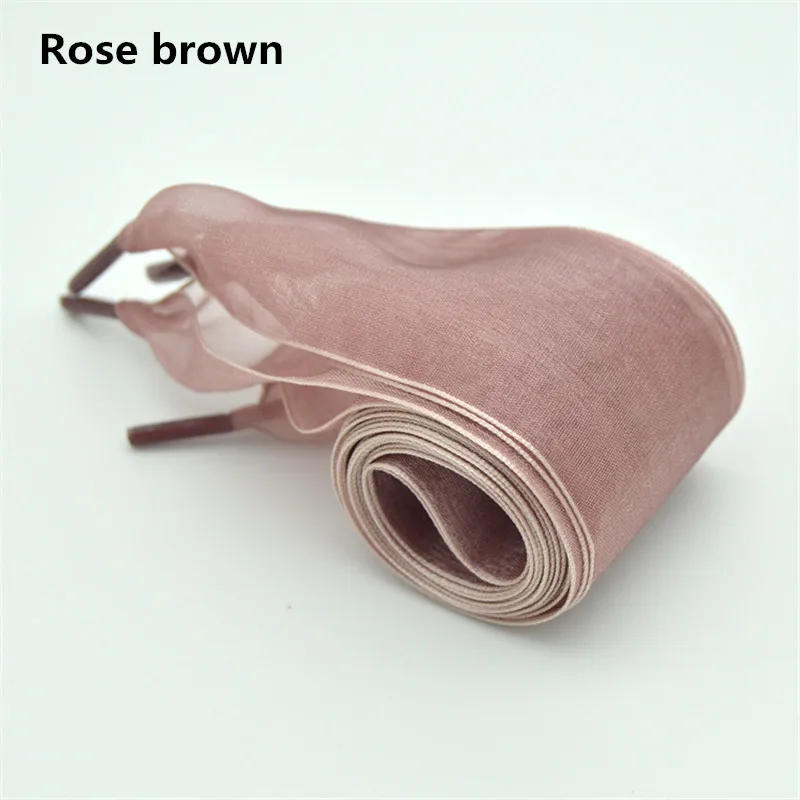 4cm Widened Transparent Chiffon Yarn Shoelaces Flat Silk Big Bow Wide Laces Trend Beauty White Casual Shoes Laces Dropship