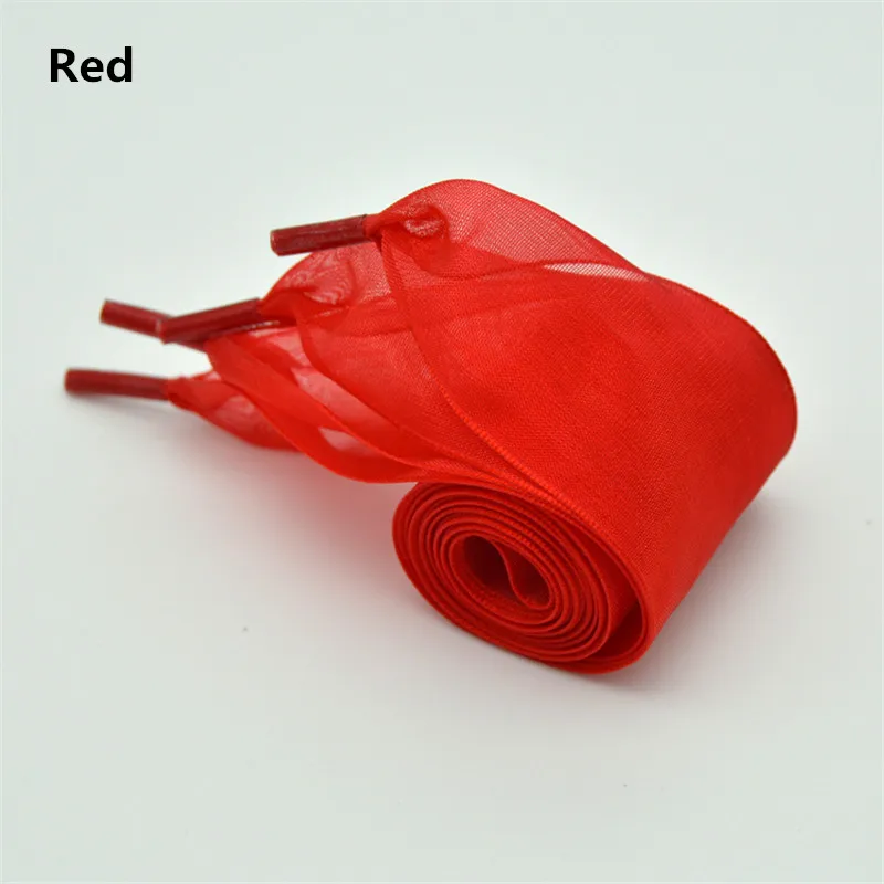 4cm Widened Transparent Chiffon Yarn Shoelaces Flat Silk Big Bow Wide Laces Trend Beauty White Casual Shoes Laces Dropship