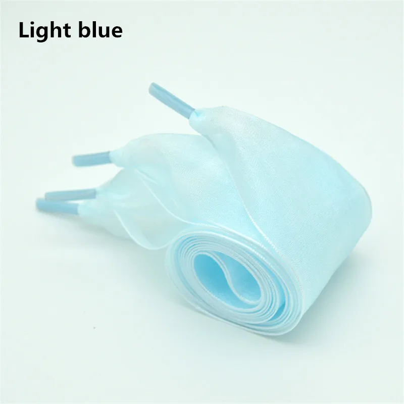 4cm Widened Transparent Chiffon Yarn Shoelaces Flat Silk Big Bow Wide Laces Trend Beauty White Casual Shoes Laces Dropship