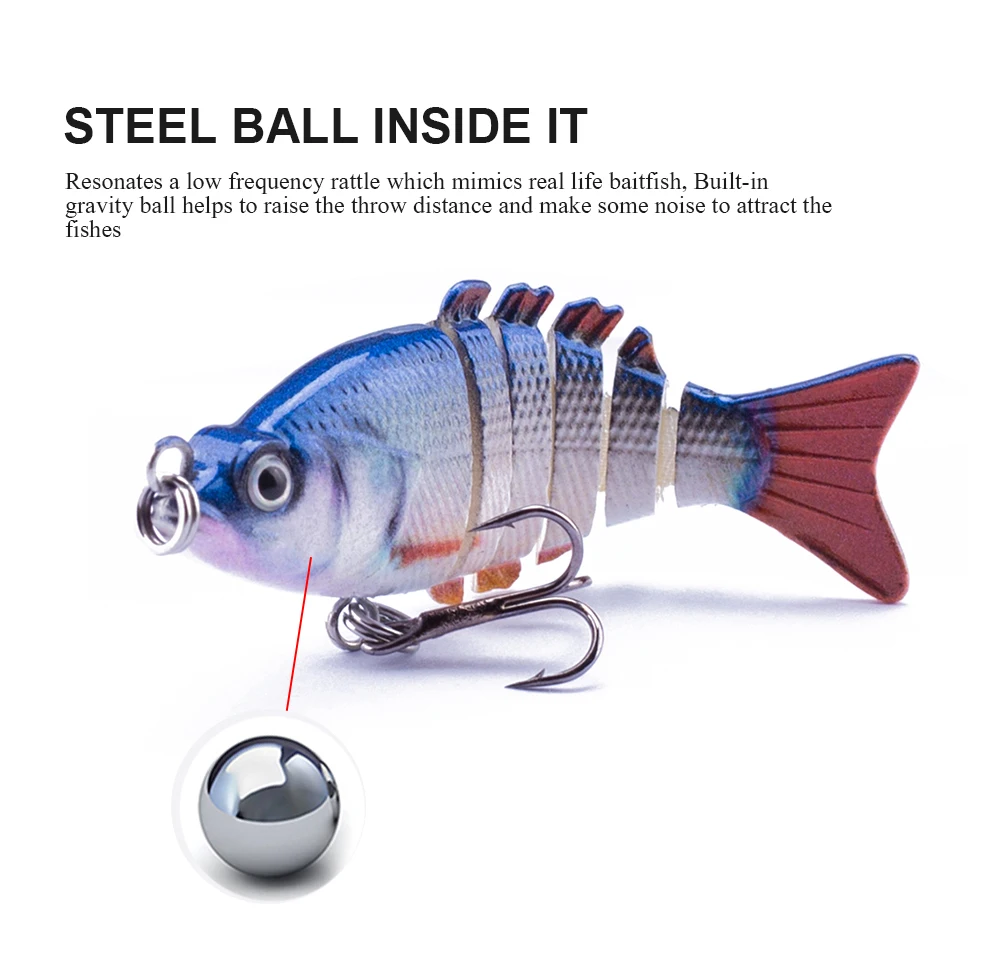 Hanlin 5/6/7/8/10cm Mini Multi Jointed Swimbait Fishing Lure Flexible Fish Bait Bionic Crankbait Sinking Pesca Pike Bass Tackle