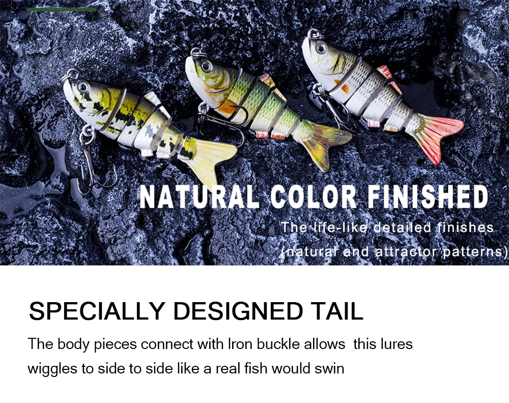 Hanlin 5/6/7/8/10cm Mini Multi Jointed Swimbait Fishing Lure Flexible Fish Bait Bionic Crankbait Sinking Pesca Pike Bass Tackle