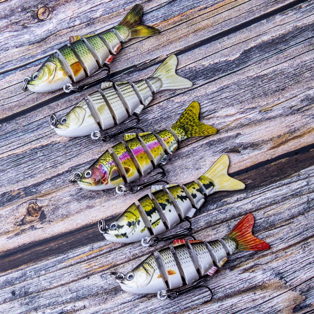 Hanlin 5/6/7/8/10cm Mini Multi Jointed Swimbait Fishing Lure Flexible Fish Bait Bionic Crankbait Sinking Pesca Pike Bass Tackle
