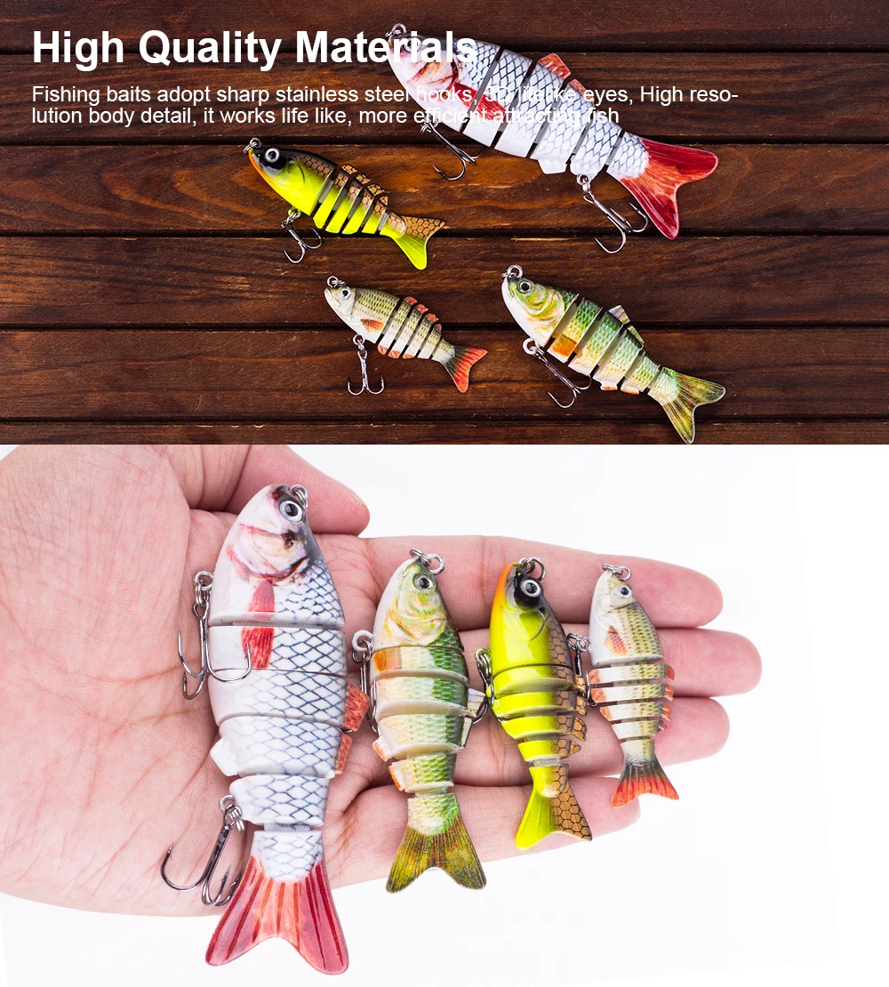 Hanlin 5/6/7/8/10cm Mini Multi Jointed Swimbait Fishing Lure Flexible Fish Bait Bionic Crankbait Sinking Pesca Pike Bass Tackle