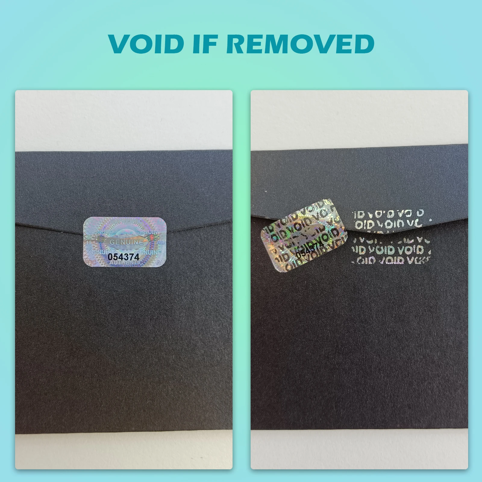 300/600pcs 2.5x1.5cm Security Seal Tamper Proof Stickers Holographic Warranty Void Laser Label with Serial Number Adhesive Label