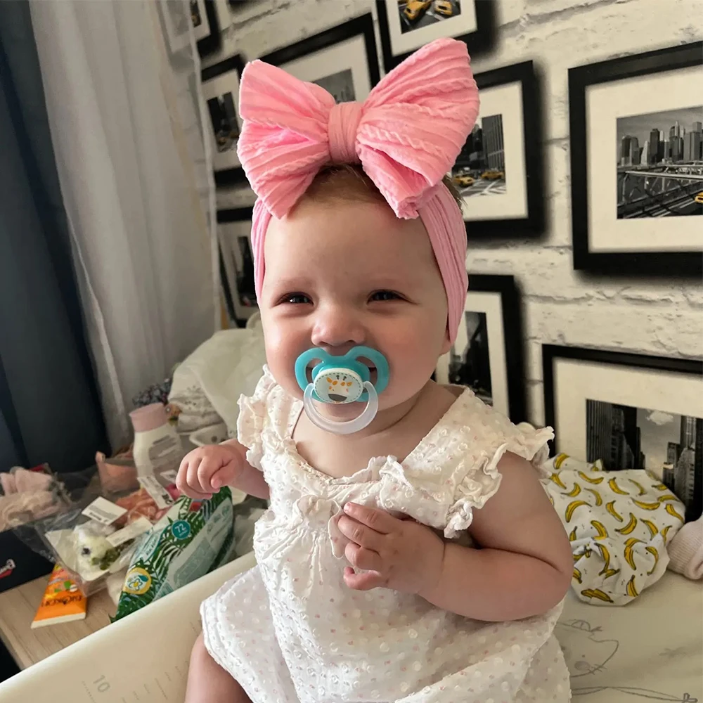 Solid Cable Bow Baby Headband for Child Nylon Layers Headwear Kids Elastic Turban Headwraps Newborn Boys Girls Hair Accessories